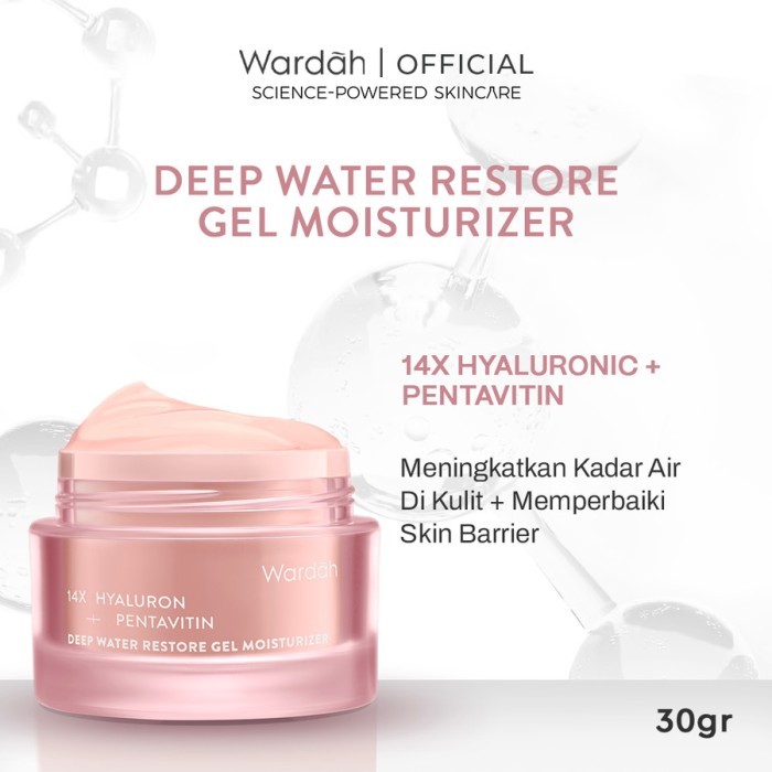 Wardah 14X Hyaluron + Pentavitin Deep Water Restore Gel Mositurizer ...