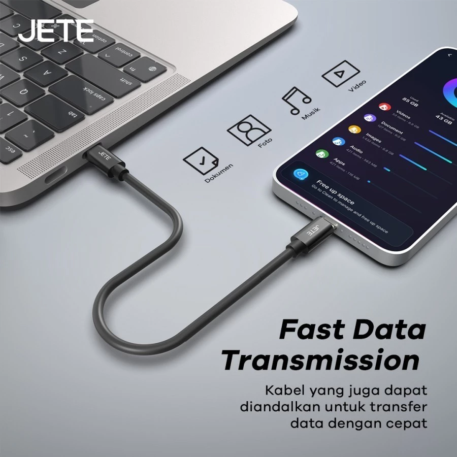 JETE CX15 Kabel Data 8in1 60W Output 3A - Garansi Resmi 2 Tahun - Gambar 3