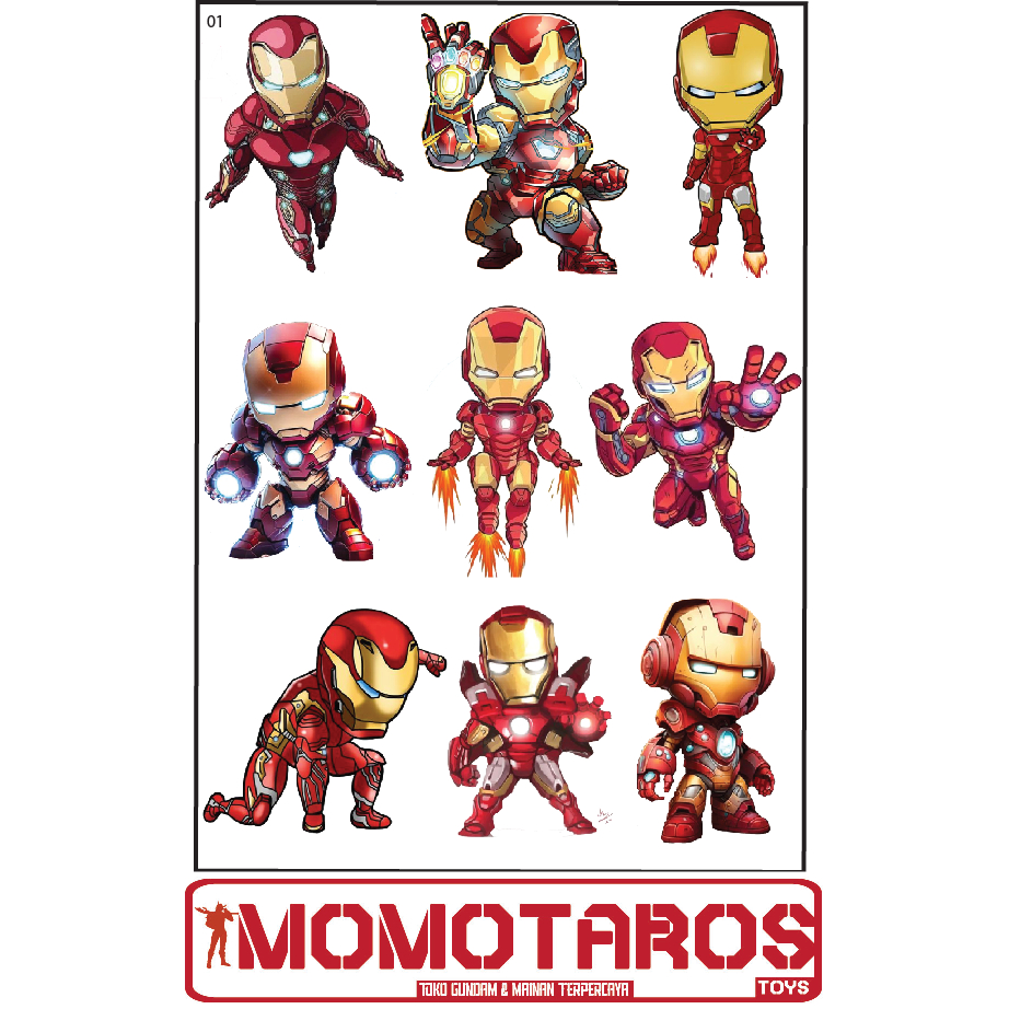 Ironman Chibi Marvel transparent waterproof Sticker 1 pc | Shopee Singapore
