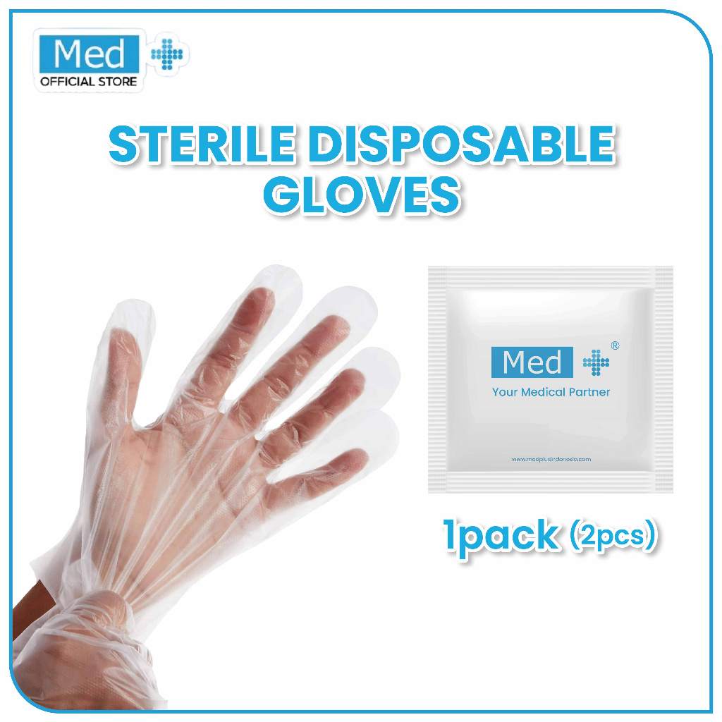Med+ Sterile Disposable Plastic Glove / Sarung Tangan Plastik Sekali Pakai 10 Pack ( 20 Pcs )