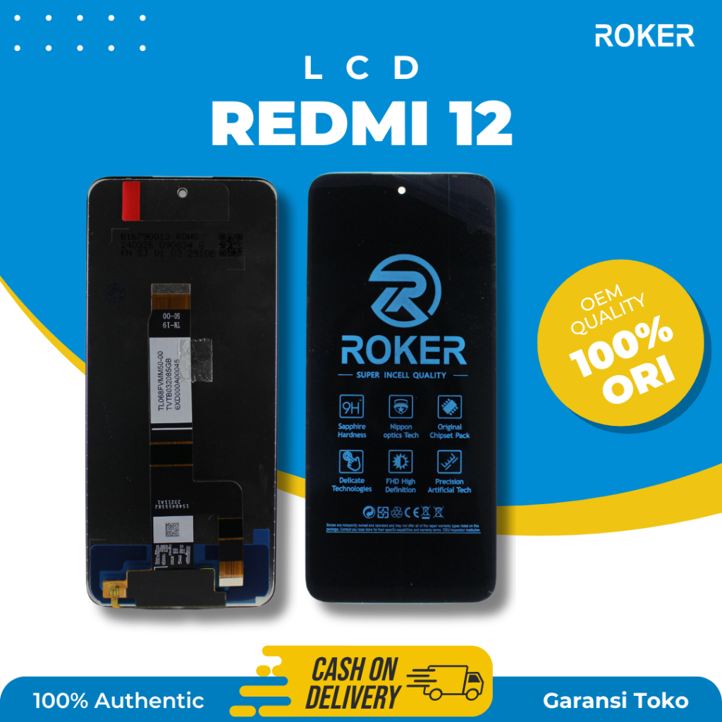 ROKER LCD TOUCHSCREEN XIAOMI REDMI 12 /NOTE 12R /POCO M6 PRO 5G FULLSET BY ROKER