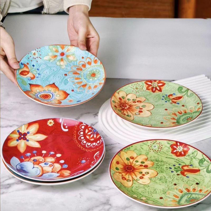 Indian style plate - full color ceramic plate | Shopee Singapore
