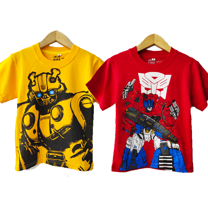MERAH Yellow red Transformer Robot Kids T Shirt Shopee Singapore