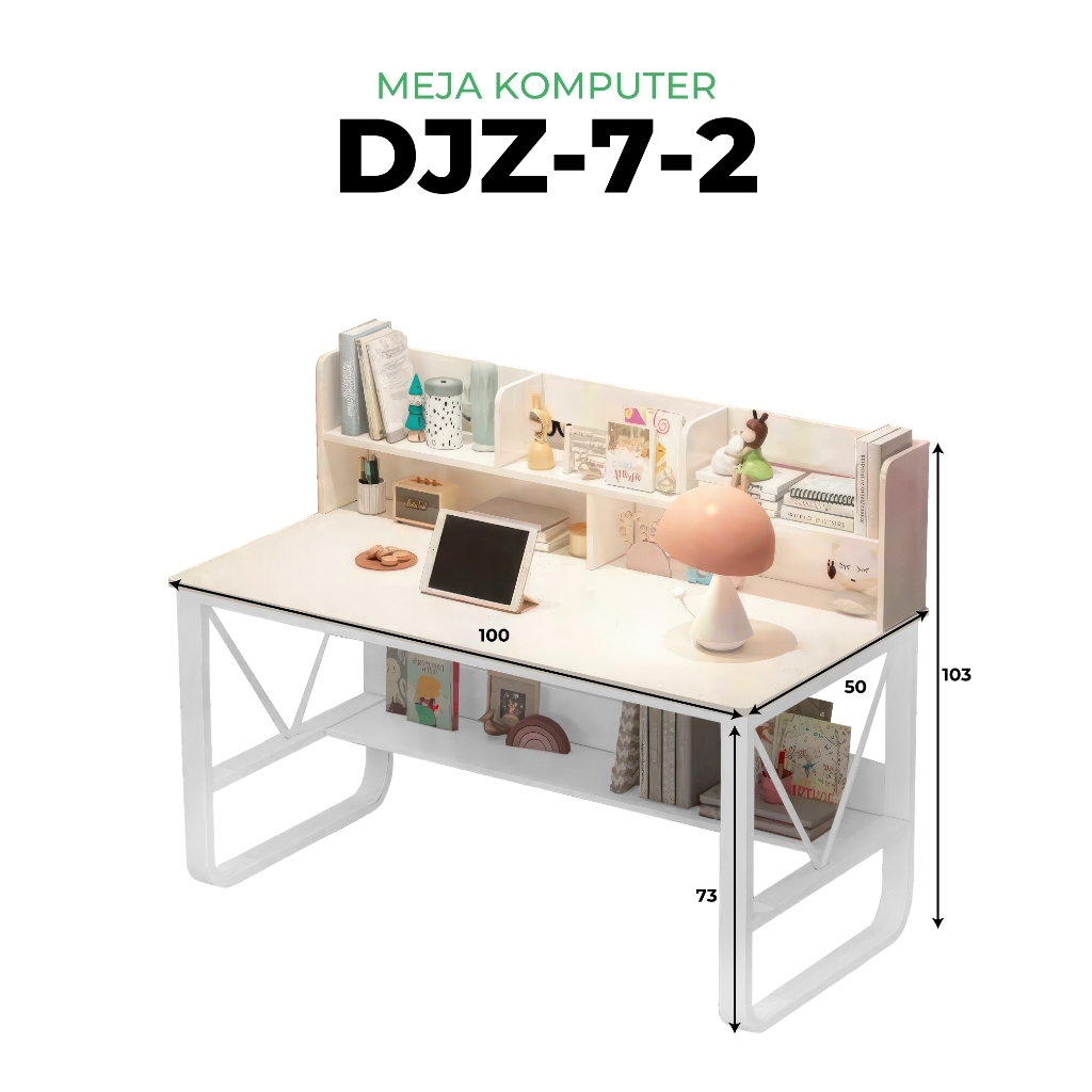 DJZ-7 Mdf Wood Study Table with Multipurpose Minimalist Bookshelf ...