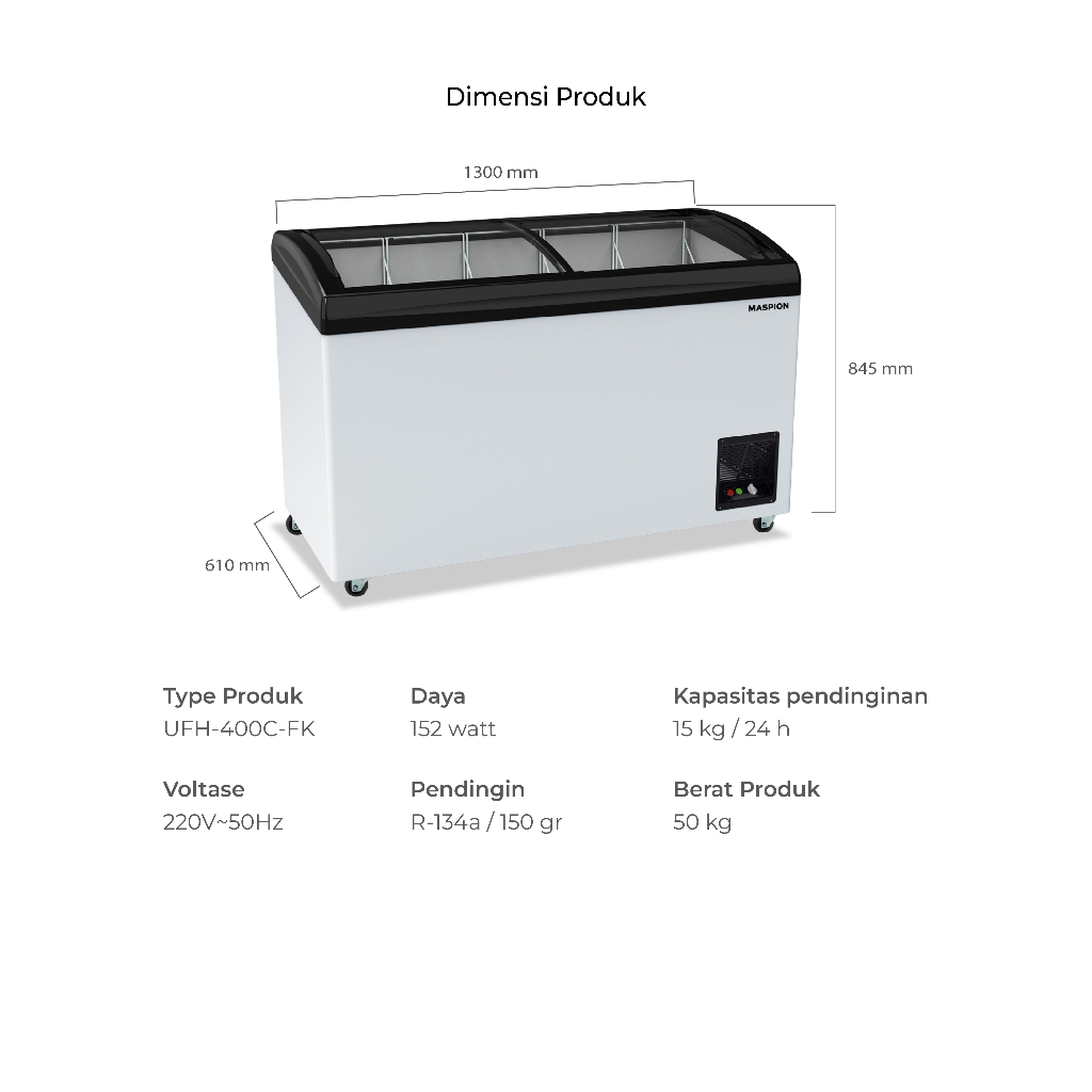 Maspion Freezer 400 Liter UFH-400 C FK - Gambar 2