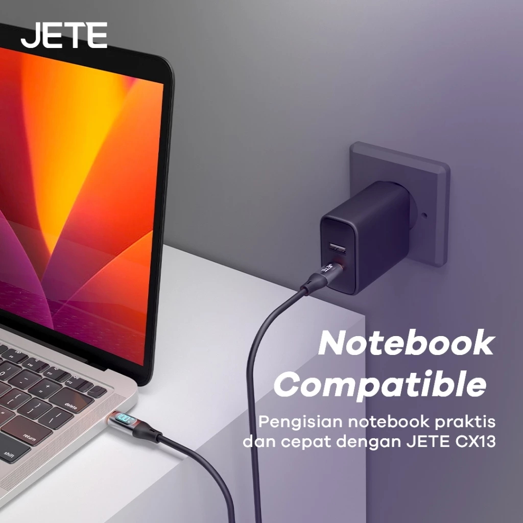 Kabel Data Kabel USB Type C Fast Charging with LED JETE CX13 - Garansi 2 Tahun - Gambar 3