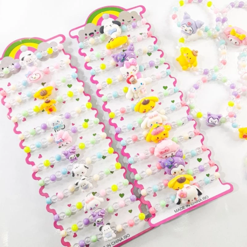 Gelang Manik Mote Karakter Sanriyo Gelang Anak Karakter Lucu Isi 12pcs
