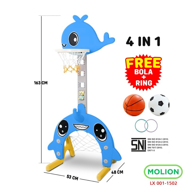 Molion Mainan Anak Ring Basket 4 In 1 Aman - Gambar 2