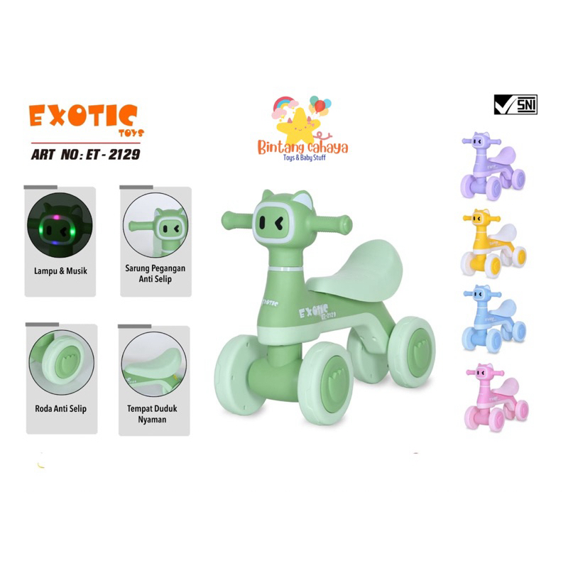 Sepeda Anak Balance Bike Musik Roda 3 Anti Slip - Gambar 3