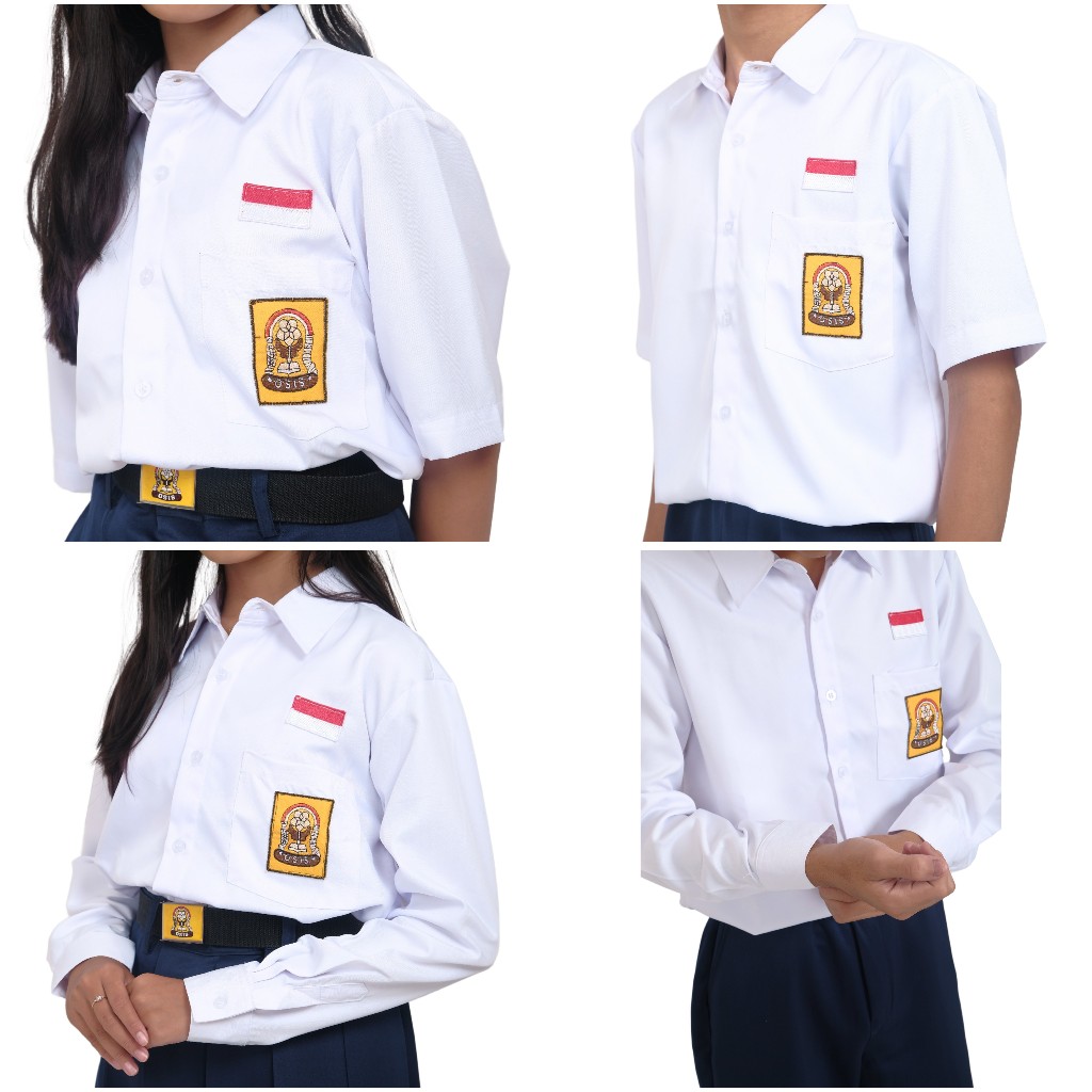 KEMEJA SERAGAM SEKOLAH SMP MTs PENDEK PANJANG PRIA WANITA WARNA PUTIH BAHAN PREMIUM TEBAL