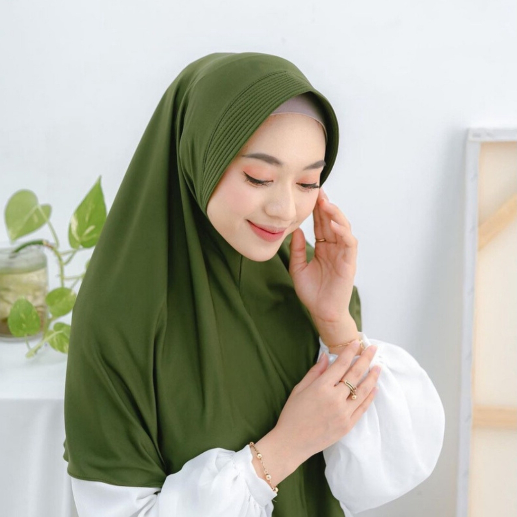 Disa Hijab - PREMIUM Bergo Amira Jersey L Label By Disaa - Gambar 2