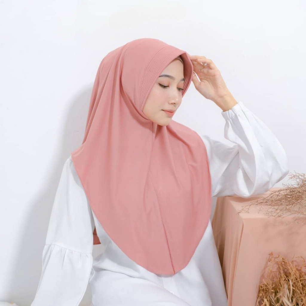 Disa Hijab - PREMIUM Bergo Amira Jersey L Label By Disaa - Gambar 3