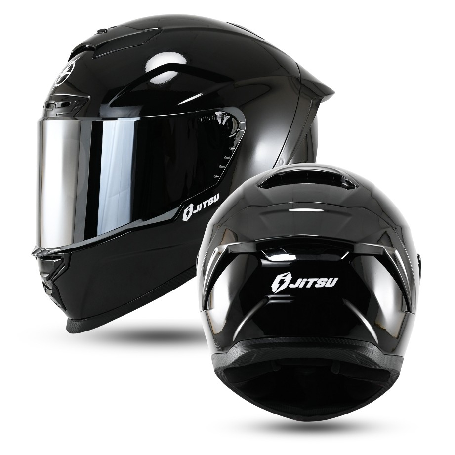 Full Face Helm Jitsu Air 1 Solid SNI Terbaru Motorcycle Kaca Visor Silver