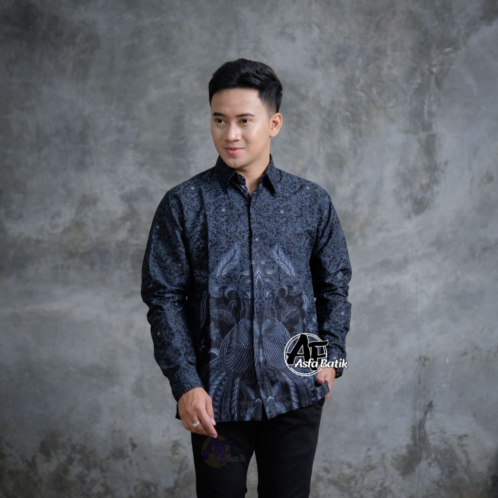 KEMEJA Men's Batik Long Sleeve Damar Pattern Men's Batik Shirt Long ...