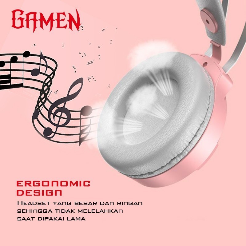 Gamen GH100 / GH110 / GH1100 LED RGB Lighting Headphone Gaming Wired - Gambar 3