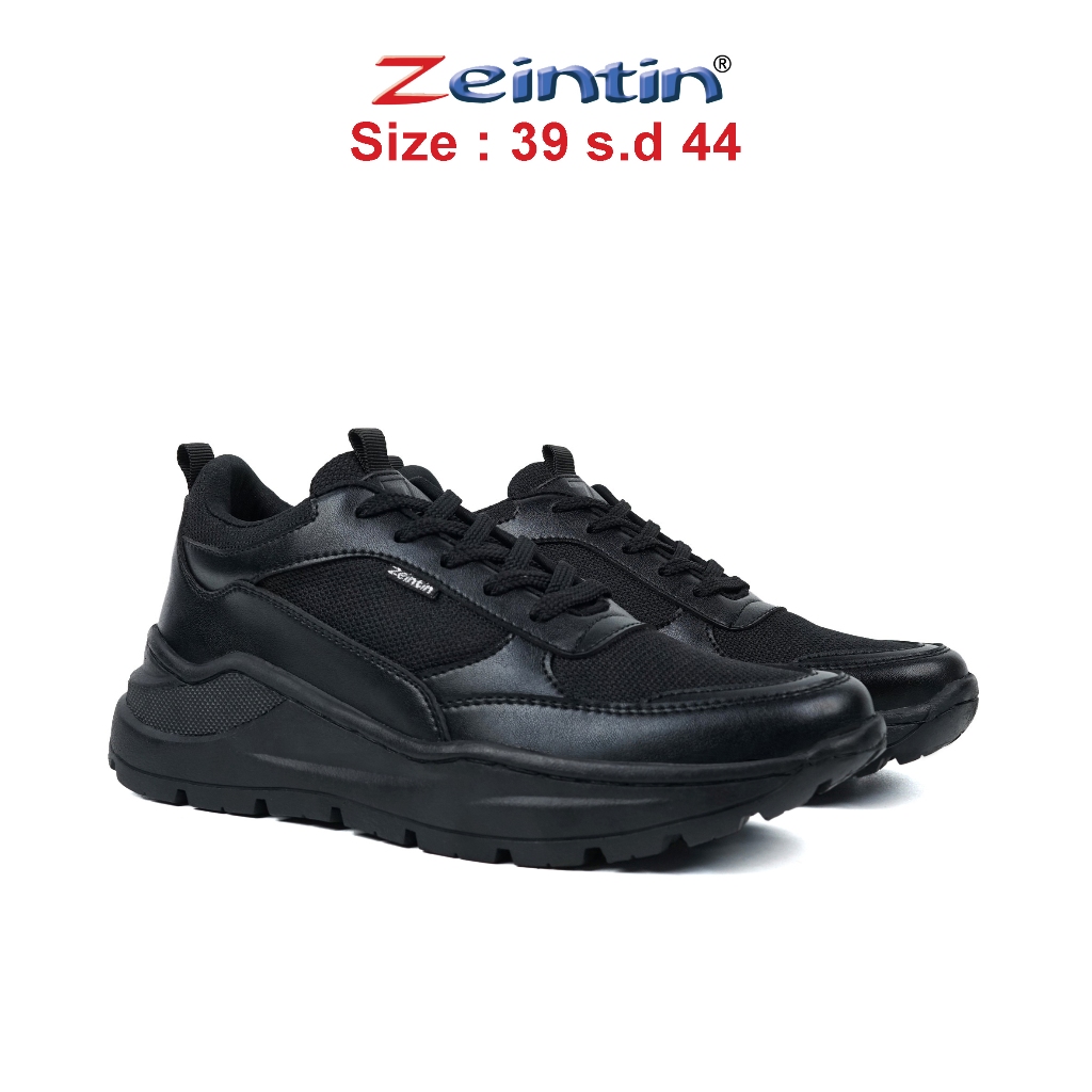 Zeintin - Snakers Full Black Sepatu Sneakar Pria Sepatu Sekolah BL - Gambar 4