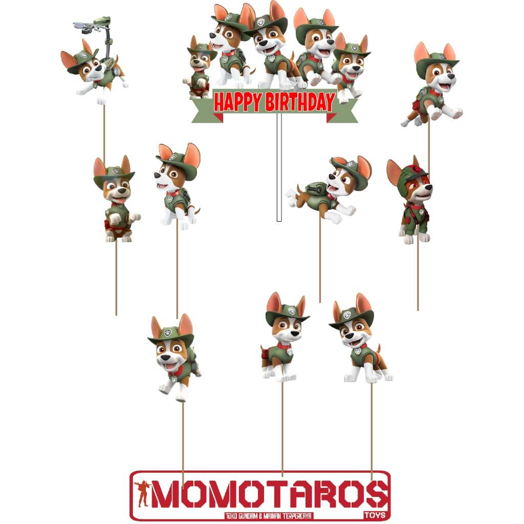 Tracker solo paw patrol cake Topper contains 10 pcs | Shopee Singapore