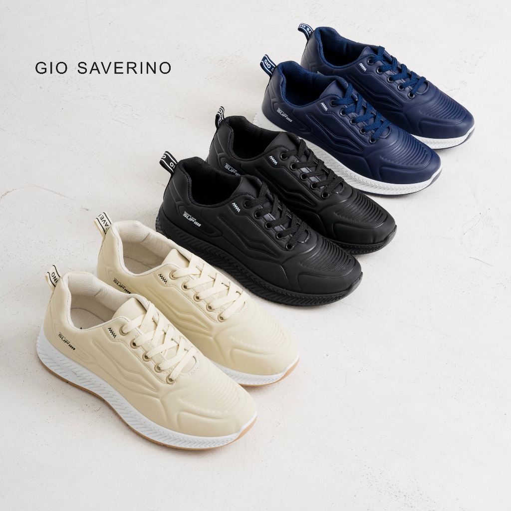 Gio Saverino Sepatu Sekolah Hitam Pakai Tali Joker - Gambar 2