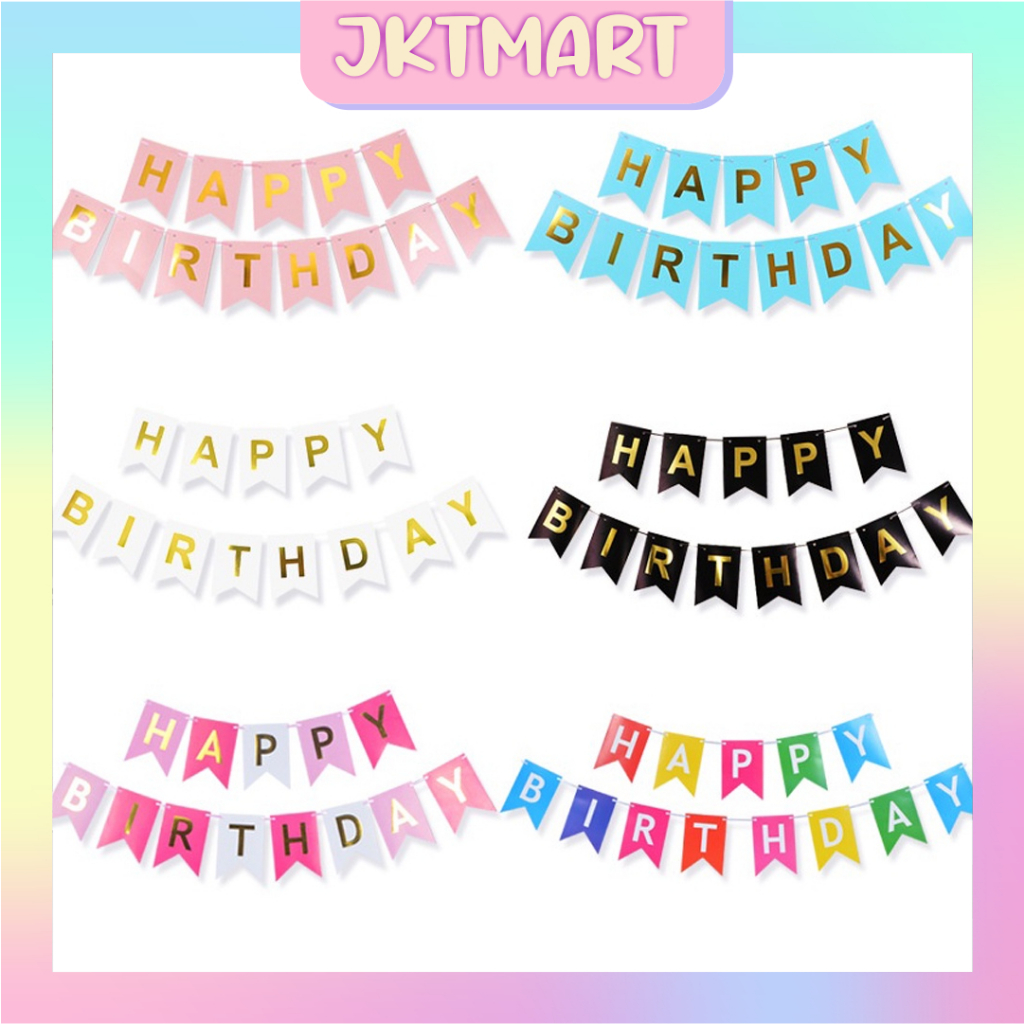 Jktmart Happy Birthday Banner/Pentagon Birthday Banner/R953 Birthday ...