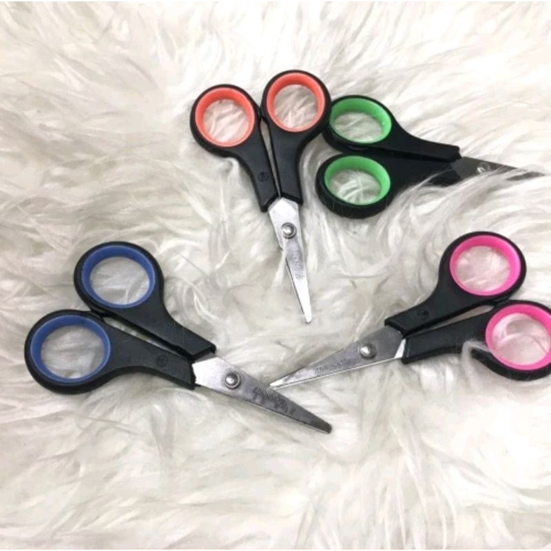 1PCS Gunting Kertas Kecil Warna Perlengkapan Sekolah Kantor Gunteng Tajam Stainless Steel Scissors Pemotong A096 - Gambar 2