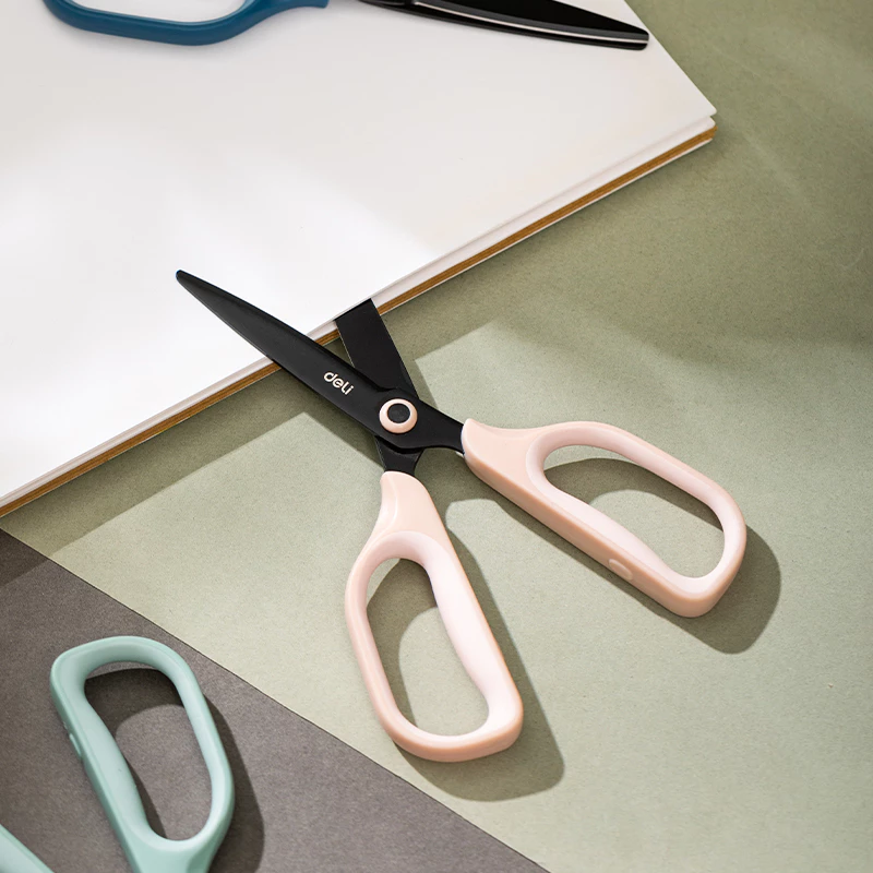 Deli Scissor /  Gunting Kertas Anti Karat Handle Lembut EZ507 - Gambar 4