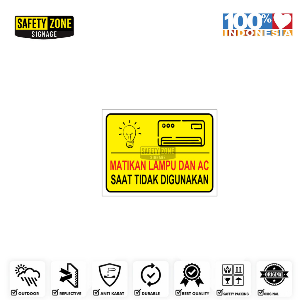Sign Sticker Turns Off the lights and Ac when not used | Shopee Singapore