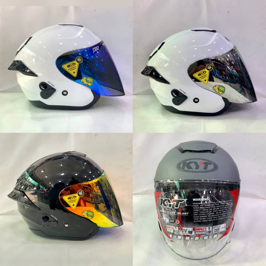 KYT KYOTO SOLID HELMET GATENG PACKAGE HALF FACE KYOTO HELMET