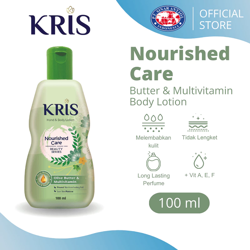 KRIS Hand and Body Lotion Plus Multivitamin NOURISHED CARE HIJAU 100ML