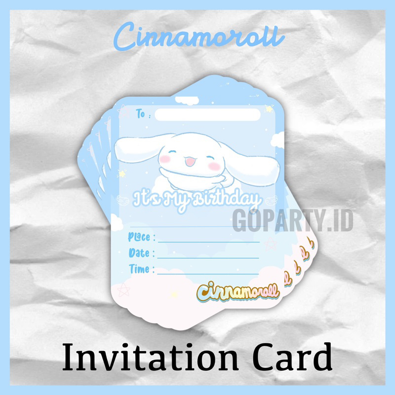 CINNAMOROLL BIRTHDAY INVITATION CARD INVITATION CARD BIRTHDAY CARD ...