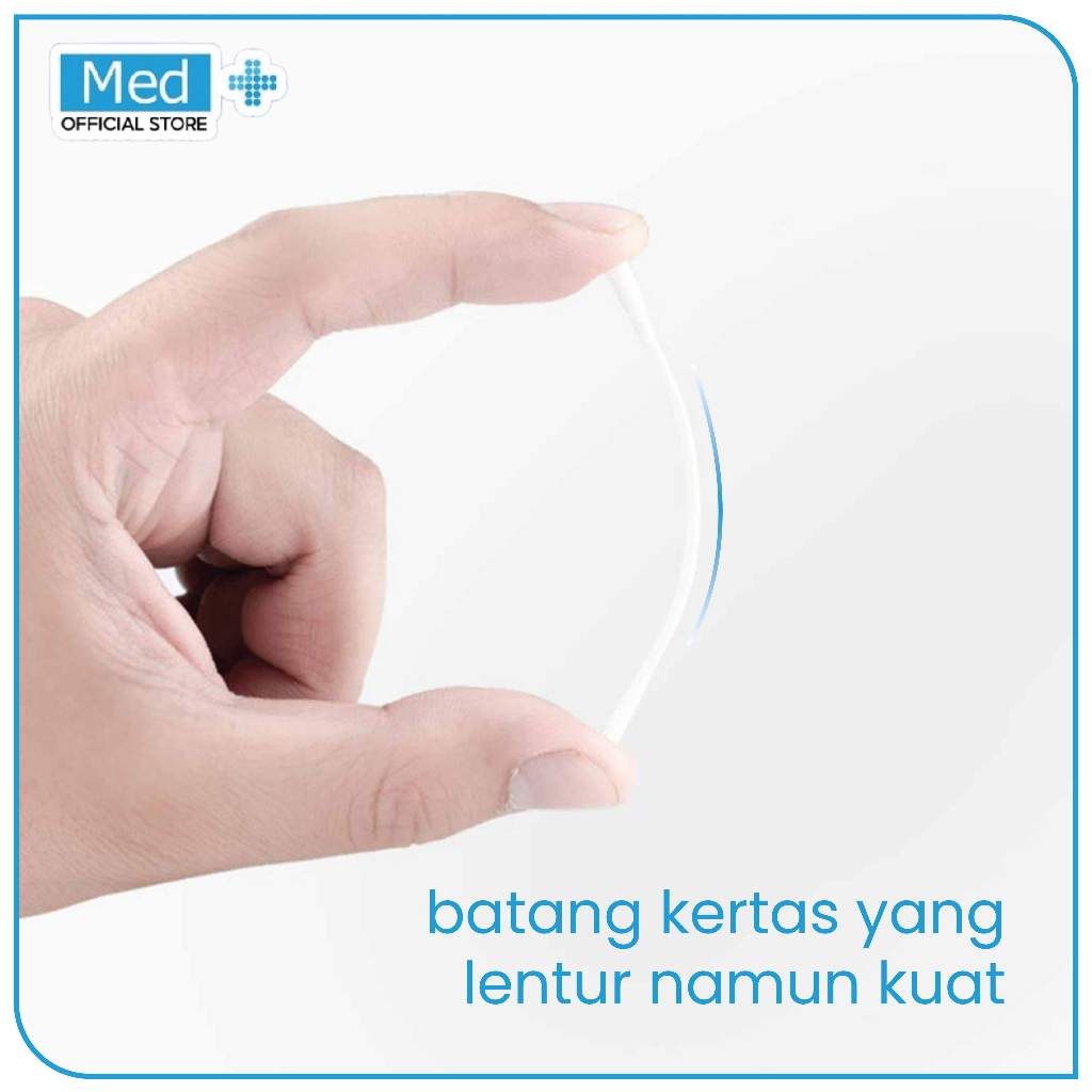 Med+ Cotton Bud Korek Kuping Kapas isi 100pcs Dewasa / Baby Anak Kecil - Gambar 3