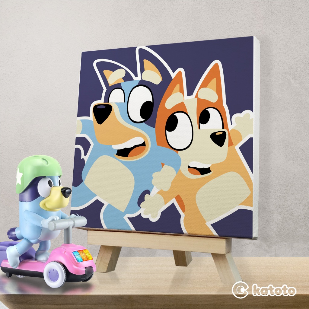 Bluey Bingo Paint By Number Painting By Numbers Kit Canvas 20x20 cm