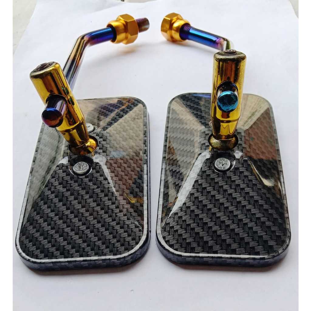 Retro Classic Mirror Two Tone Threaded Honda Square Mirror | Shopee ...