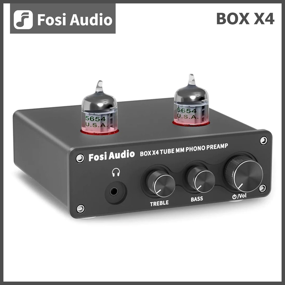 Fosi Audio Phono Preamp Headphone Amplifier Vacuum Tubes Box X4