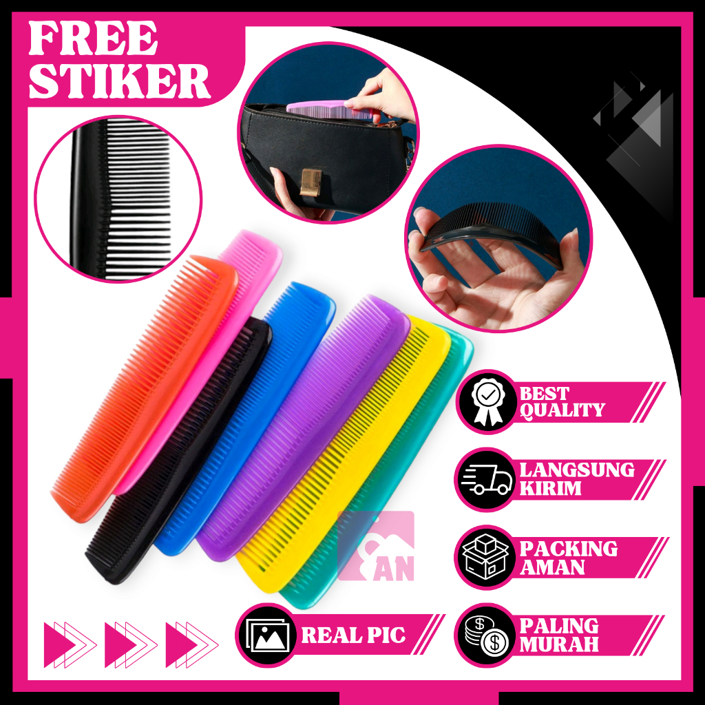 1PCS Sisir Rambut Saku Mini Pria Wanita Dewasa Sisir Sasak Hair Pomade Kecil Cowok Cewek Warna Hitam A169