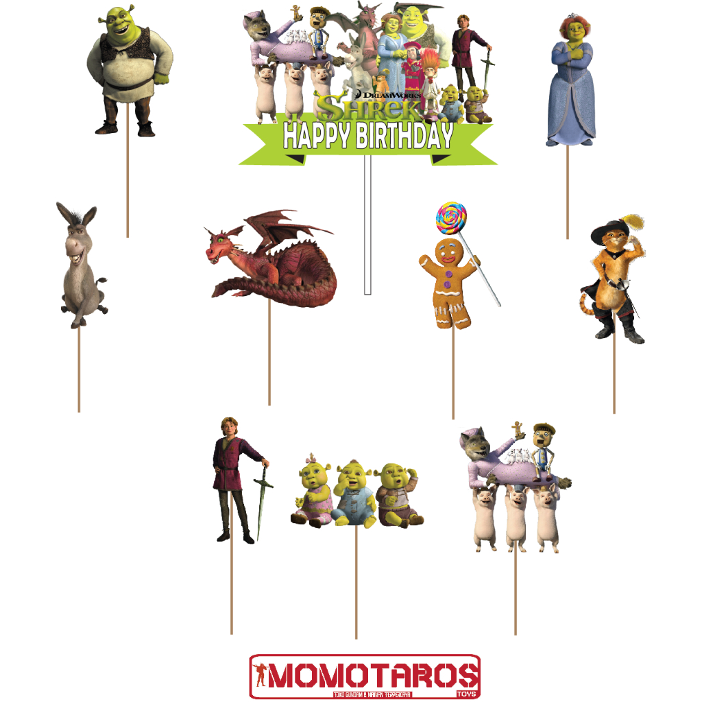 Shrek cake Topper Contains 10pcs Shopee Singapore