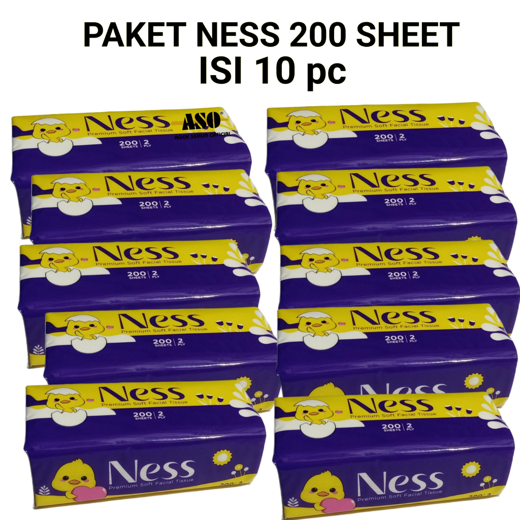 [ PAKET ISI 10 ] Tisu Tissue NESS 200 sheet 2ply PROMO !!!