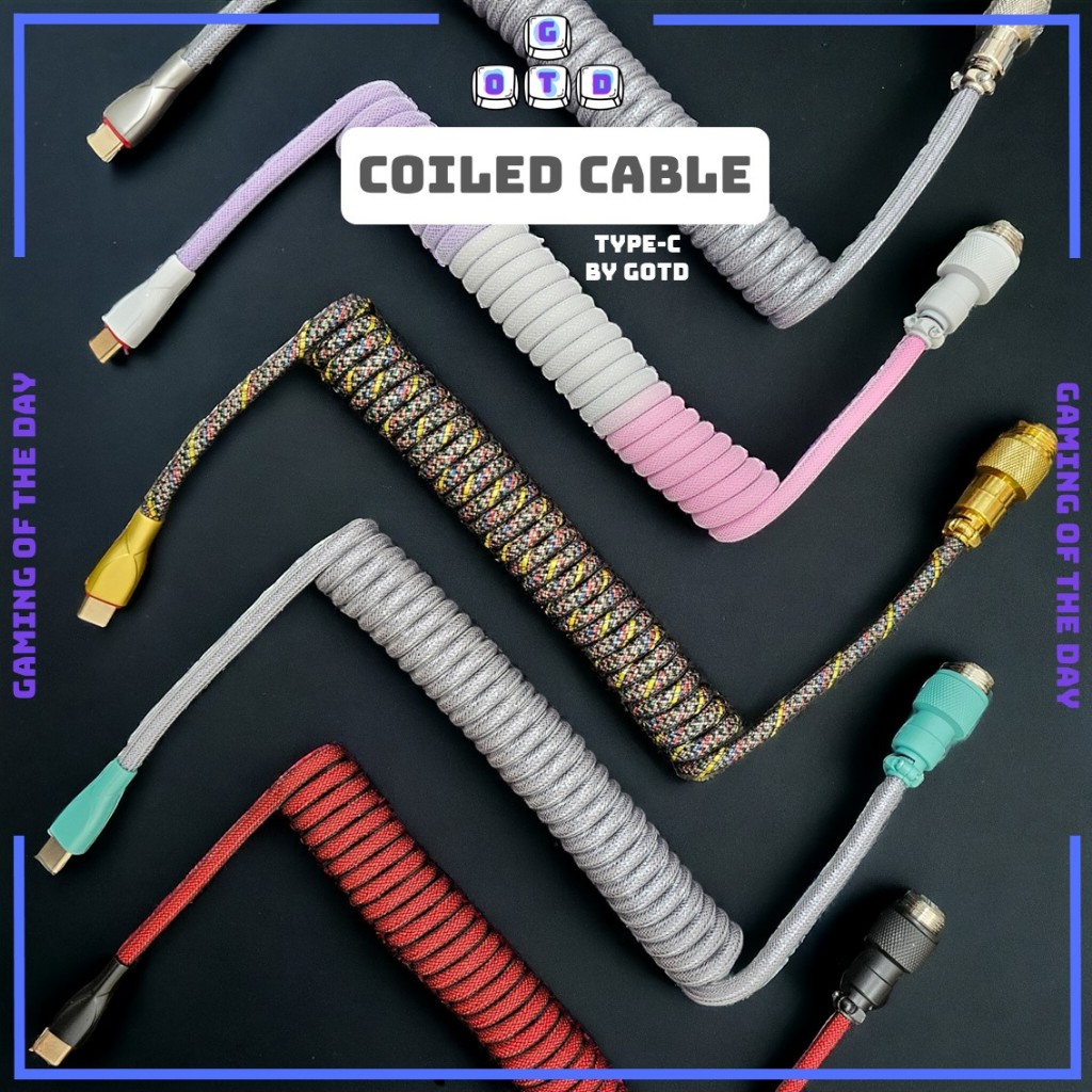 Coiled Cable by GOD Type-C Mechanical Keyboard Aviator Cable | Shopee ...