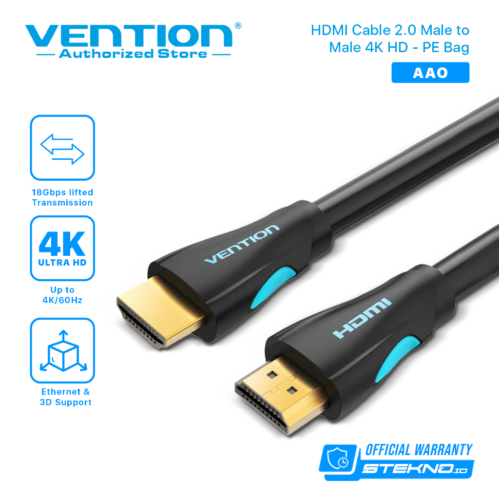 Vention AAO Kabel HDMi Male to Male (Ukuran 0.75m - 3m)