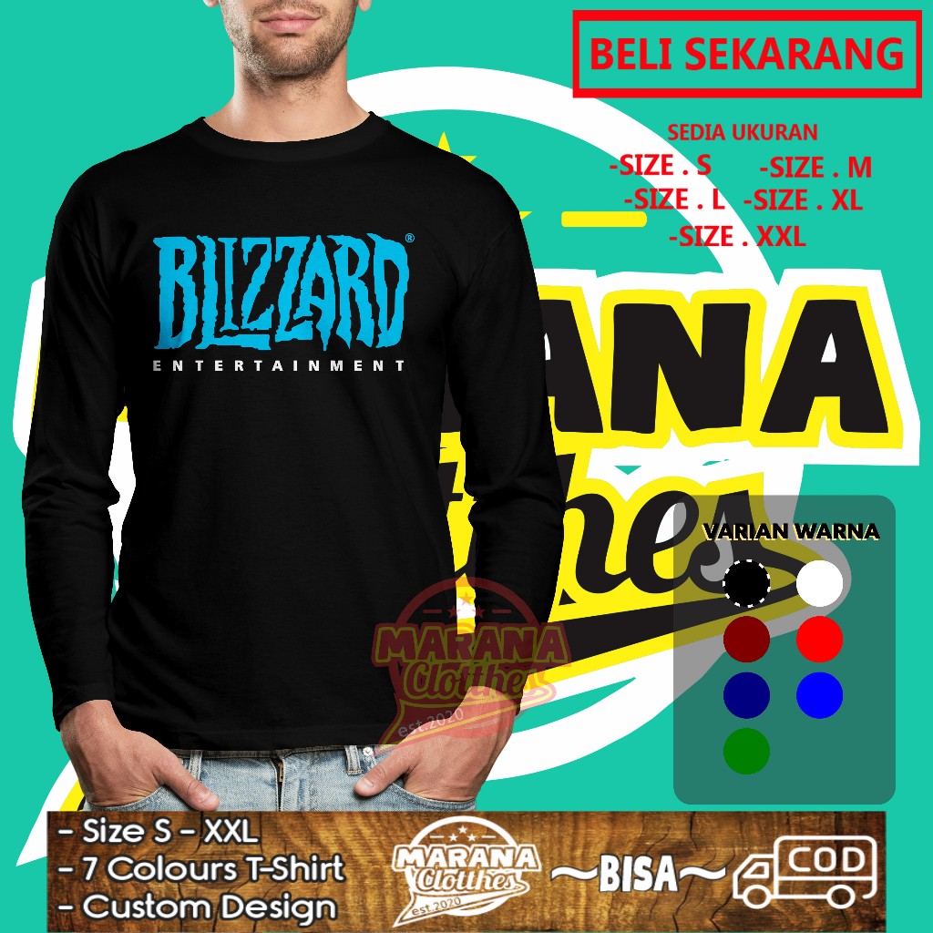 Blizzard Entertainment Logo T-Shirt Long Sleeve Game Shirt | Shopee ...