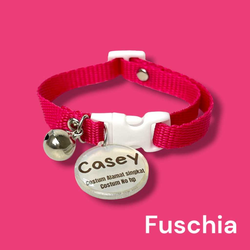 WEBBING CAT NECKLACE FREE NAMA/KALUNG KUCING CUSTOM NAMA - Gambar 3