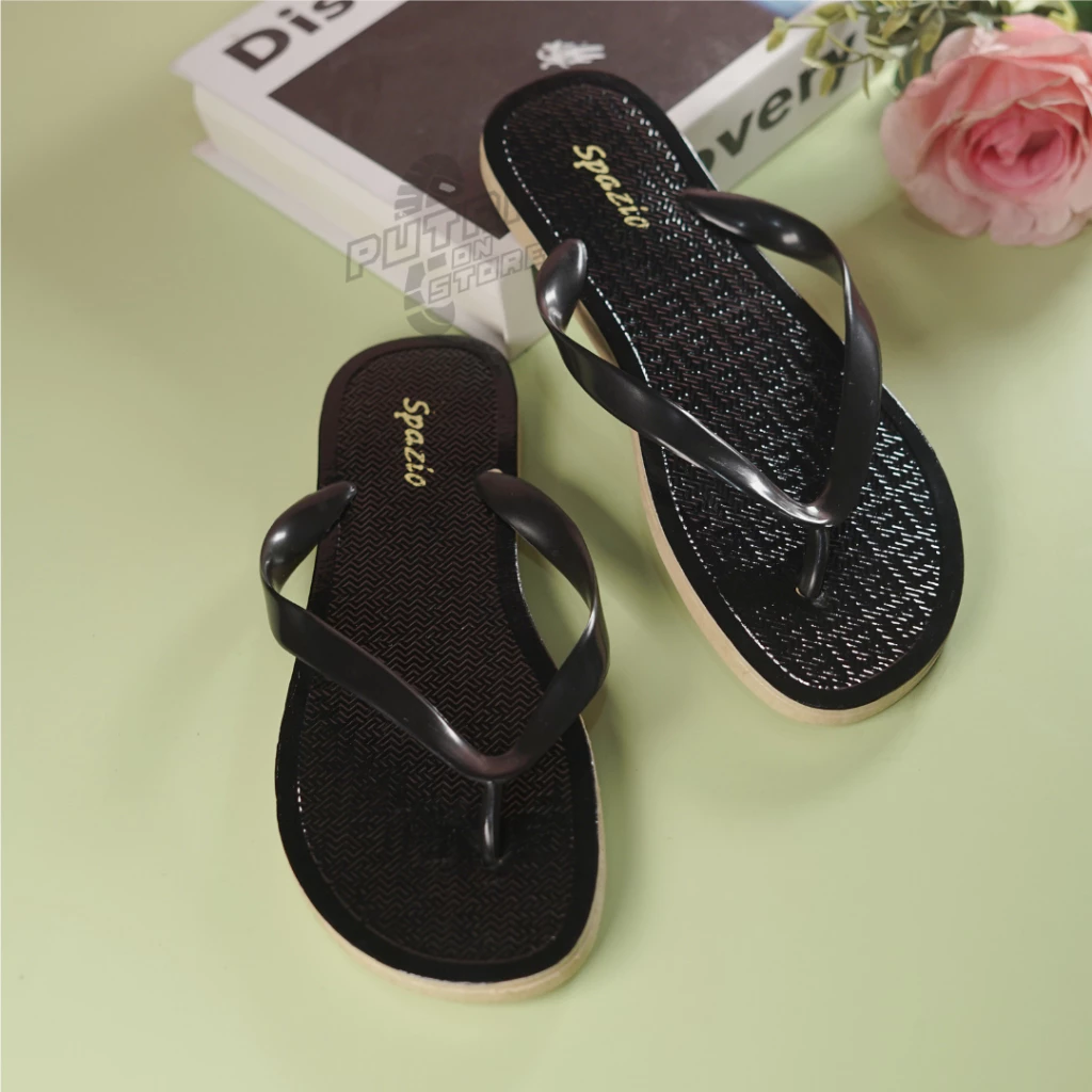 Sandal Japit Santai Wanita Motif Polos Harian Simple Elegan - Gambar 2