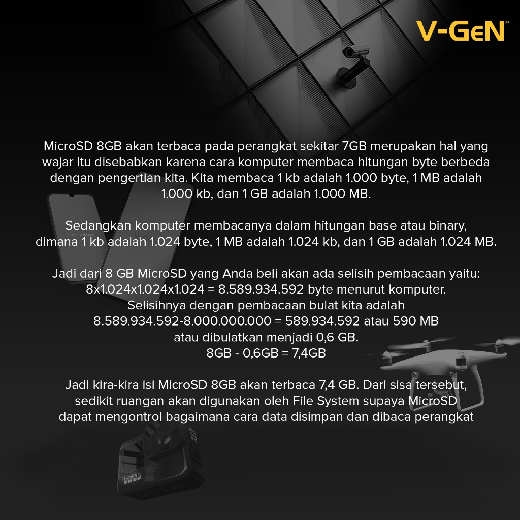 Micro SD Class 10 Turbo 8 GB 100 MB/s V-GeN (Non Adapter) | MicroSD Class10 8GB Vgen - Gambar 3