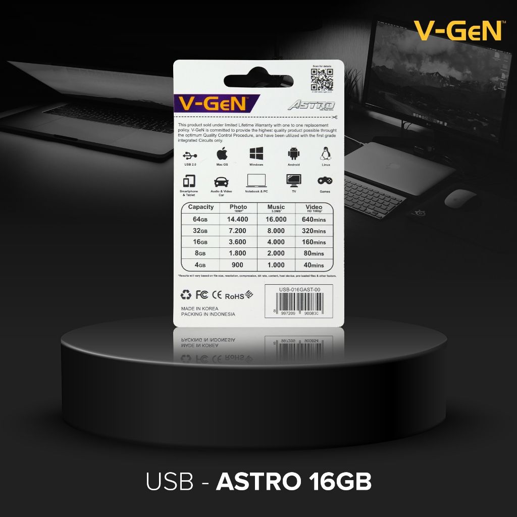 V-GEN USB Flashdisk 16GB ASTRO Flash Disk 2.0 Flash Drive 16 GB VGEN - Gambar 3