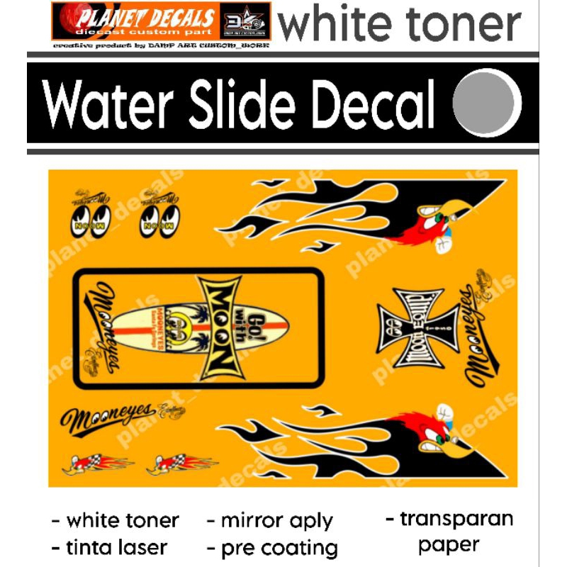 White Toner Water Slide Decal Ford F150 Lights For H-W 1/64