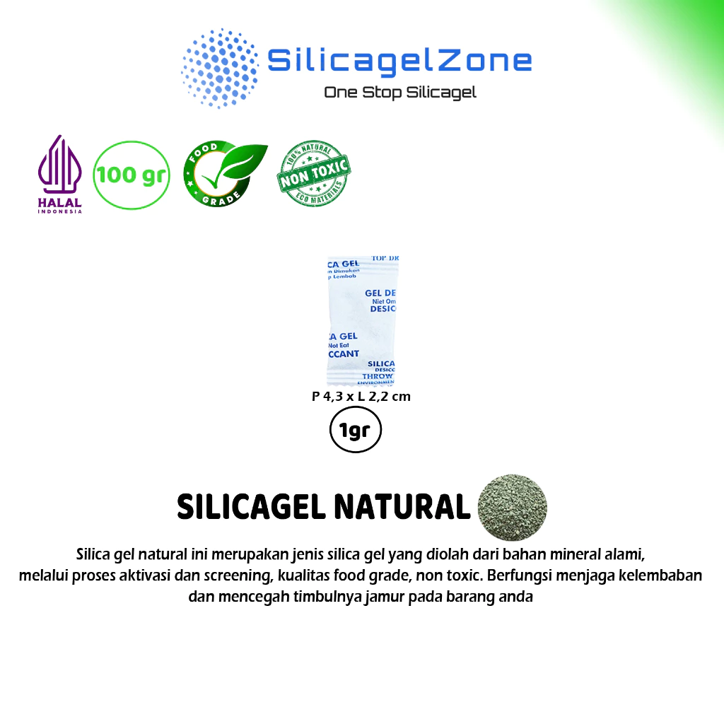 Silica Gel Natural 100 Pcs TERMURAH Food Grade - Gambar 3