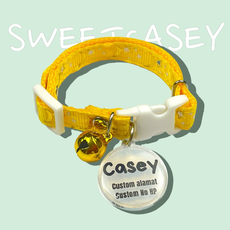 BULAN BINTANG CAT NECKLACE FREE NAMA/KALUNG KUCING CUSTOM NAMA - Gambar 2