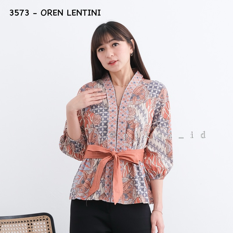 Women's Tops modern batik v neck pastel Balloon Sleeves/modern zipper ...
