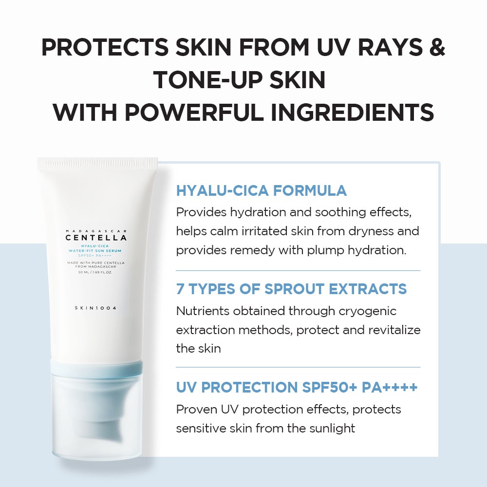 SKIN1004 Madagascar Centella Hyalu-Cica Water-Fit Sun Serum SPF50 PA++++ - Gambar 4