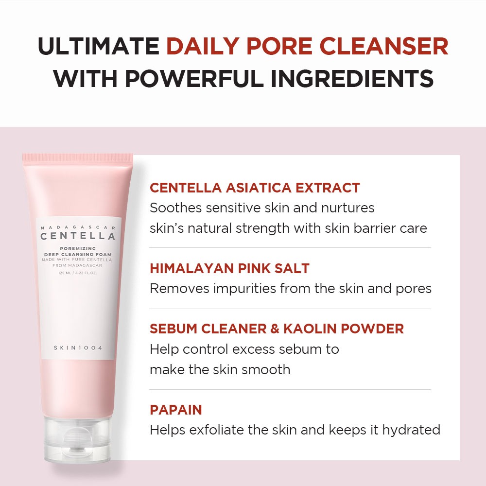 SKIN1004 Madagascar Centella Poremizing Deep Cleansing Foam 125ml - Gambar 4