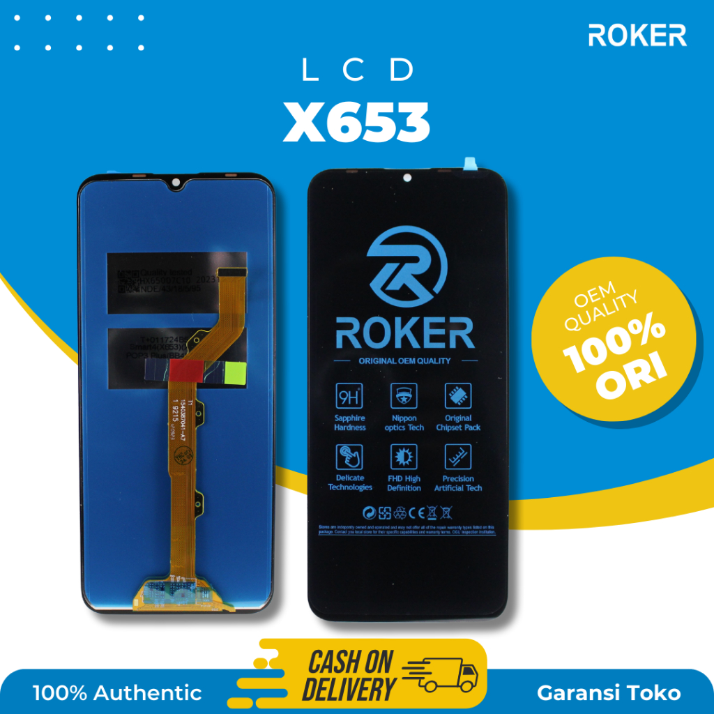 ROKER LCD TOUCHSCREEN INFINIX INFINIX SMART 4/4C X653C X653 LCD TS FULLSET ORIGINAL BY ROKER